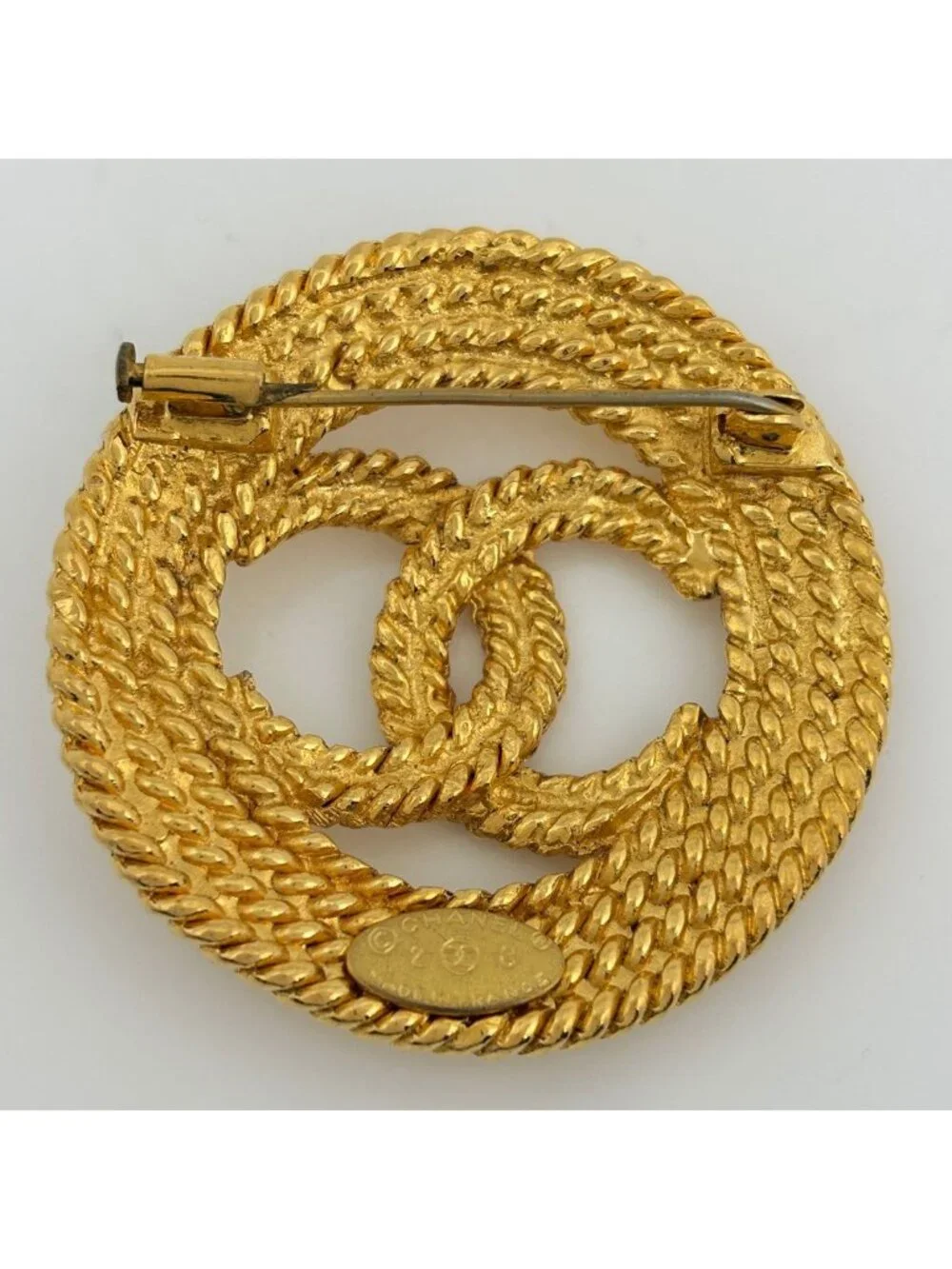 Chanel Brooch CC Logo Gold Plated